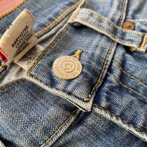 True Religion Ricky Men's Denim Jeans 33 Medium Wash Front Fade EUC - Picture 9 of 12